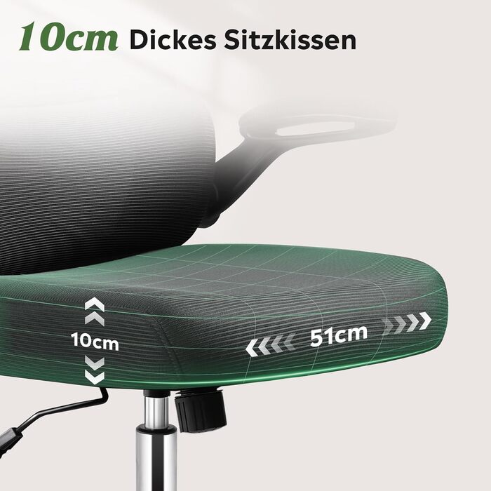 Офісне крісло Devaise ергономічне, з підтримкою попереку, 3D-підголівником, регульованими підлокітниками та сітчастою спинкою, для офісу та дому, до 150 кг, чорне