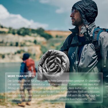 Спальний мішок MSports Premium Outdoor з ременем для перенесення – вибір для весни/літа (200GSM) або осені/зими (300GSM) для кемпінгу, подорожей, фестивалів – теплий мумієподібний спальний мішок оливкового кольору (сріблясто-сірий, 200 GSM – весна/літо)