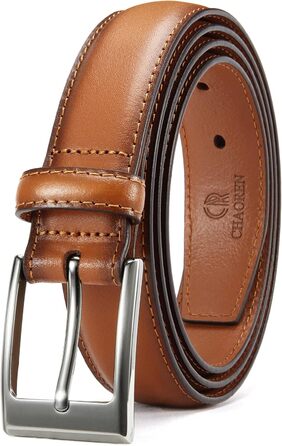 Чоловічий шкіряний ремінь CHAOREN 3 см для бізнесу та формальних заходів, до костюма, світло-коричневий колір, розмір EU 48 (95 см)