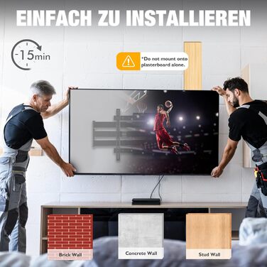 Настінний кріплення для телевізора з довгим шарнірним кріпленням, нахилом, поворотом та обертанням, висувним, для LCD/LED/OLED телевізорів 32-80 дюймів, 50 кг, VESA 600x400 мм