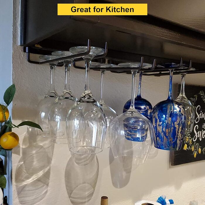 Тримачі для келихів VIDETOL (6 шт.) - металеві, підвісні, для шафи, бару, кухні