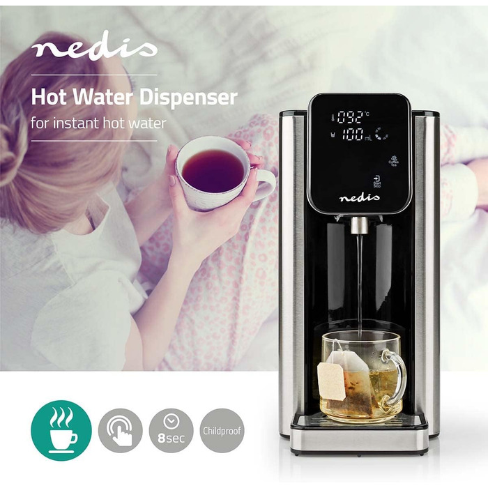 Hot Water Dispenser - 2600 W - 2.5 l - Black (2.7 Liter, Black / Aluminum)