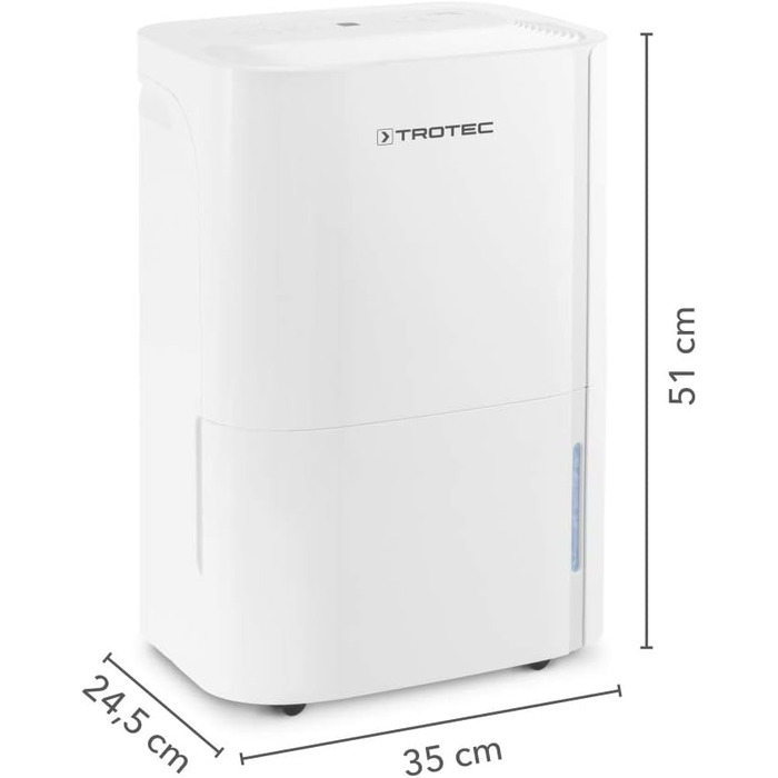 Електричний осушувач повітря Trotec TTK 54 E – продуктивність 18 л/день – для площі 40 м² / 100 м³ – з автовимкненням – для квартири та спальні