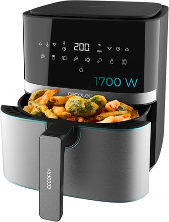 Фритюрниця Cecotec Cecofry Full Inox 5500 Pro 5.5 л з аксесуарами. 1700 Вт, цифрова, без масла, PerfectCook, з нержавіючої сталі