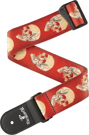 Ремінь для гітари D'Addario Alchemy Cryptorosa, плетіння, з зображенням черепа