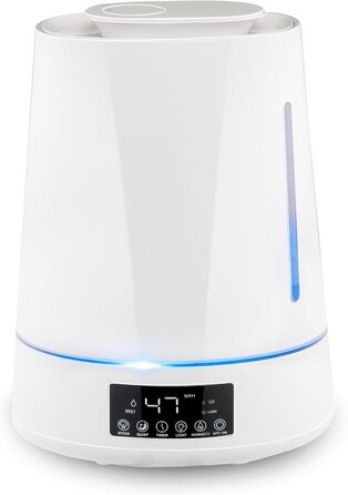 Grundig Humidifier and Aroma Diffuser 4L - Diffuser Essential Oils - Humidifier with Hygrometer and Timer - Rooms of 15 to 30m2 - 26 x 15 x 33 CM - White