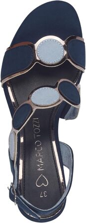 Сандалі жіночі MARCO TOZZI Navy Comb, м'яка устілка Feel Me, веганська шкіра, літні, 38 EU