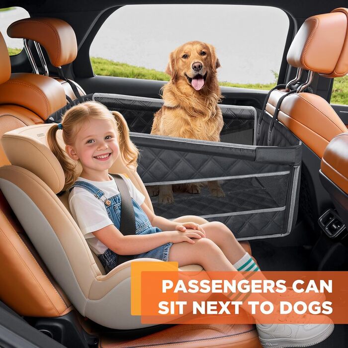 Автокрісло для собак Gimars - великі та середні породи, водонепроникне, безпечне, з ременями, сітчасті вікна