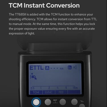 Спалах GODOX TT685II-C для Canon: швидка синхронізація, бездротовий X-система, E-TTL, сумісний з Canon 5D Mark IV, 6D Mark II, 7D, 90D, 250D, R5, 850D