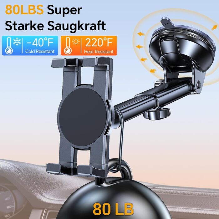 Тримач для планшета Coolpow в авто, універсальний, 360° обертання, для iPad/Samsung Tab/Switch, чорний