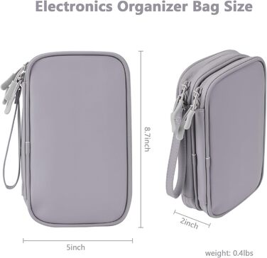 Органайзер для подорожей DDgro Elektronik, водонепроникна сумка для аксесуарів, сірий, поліуретан, середній розмір M
