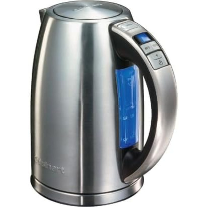 Електричний чайник Cuisinart Multi-Temp з регулюванням температури, 1.7л, нержавіюча сталь, бездротовий, з антикальк-фільтром, сріблястий