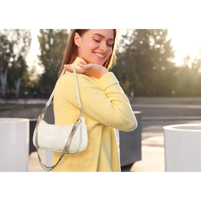 Сумка жіноча FITDON Cord Hobo бежевого кольору через плече, міні ретро сумка Y2K з 3 знімними ремінцями