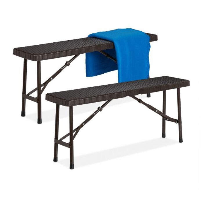 Relaxdays Brown Beer Bench 2-Piece Set