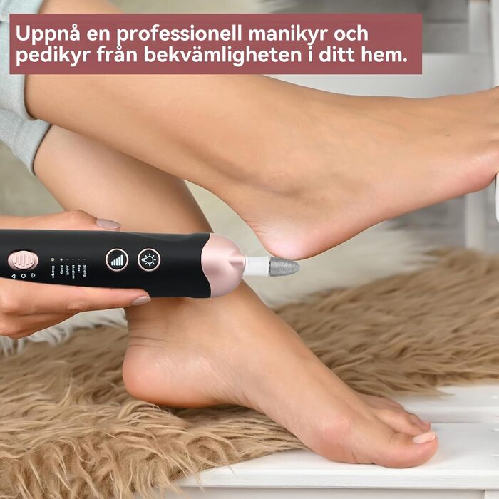 Електричний набір для манікюру та педикюру AOMEES з 9 насадками, 5 швидкостей, LED-підсвічуванням та сумкою для зберігання