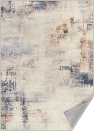 SONGMICS HOME Rug, 160 x 230 cm, Living Room Rug, Non-Slip Rug, Modern Abstract Style, for Living Room, Kitchen, Hallway, Dining Room, Machine Washable, Camel Brown TAR077K01