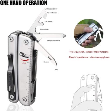 ROXON S803E Elite Update Multi-Tool - 20-Function Survival Knife with Pliers & Fire Starter | EDC Outdoor Tool