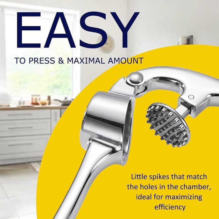 Преміум-нічниця для часнику з нержавіючої сталі - подрібнювач, прес та очищувач часнику, набір, стійкий до миття в посудомийній машині, нержавіючий (сріблястий)