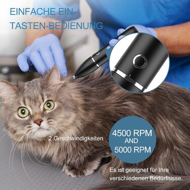 Триммер для собак: набір для стрижки кігтів, USB-зарядка, безпечний, тихий, IPX7 водонепроникний, чорний