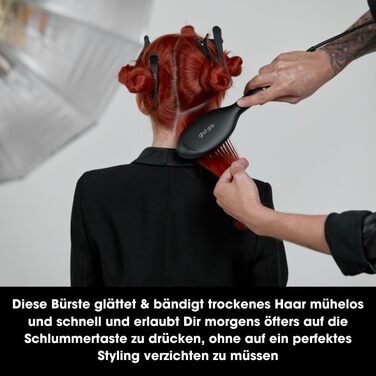Гладка щітка ghd Glide: для шовковистого та блискучого волосся, випрямляє та дисциплінує сухе волосся, без пуху, для всіх типів волосся, без екстремальних пошкоджень, чорна