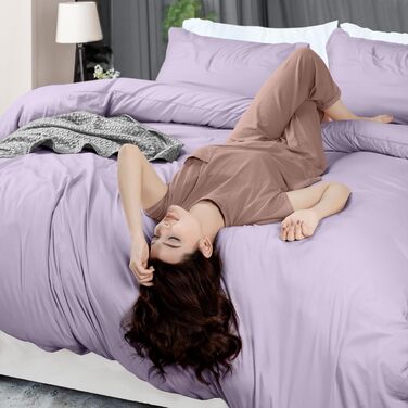 Комплект постільної білизни Utopia Bedding, повний розмір: простирадло на гумці, 2 наволочки, 203 x 228 см, ультрам'яка мікрофібра, лаванда