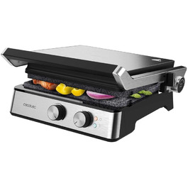 Електрогриль Cecotec Rock'nGrill Blaze 2400 Вт, антипригарне покриття RockStone, легке очищення, 180° відкриття, BPA-free, регульована температура, гриль-поверхня 29x23 см