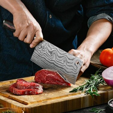 Японський ніж Sunnecko Santoku 17 см - професійний кухонний ніж для приготування їжі, універсальний ніж шеф-кухаря