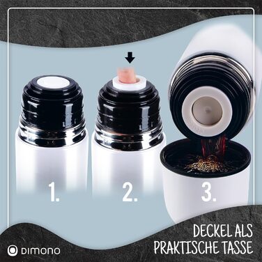 Термос з нержавіючої сталі з чашкою та щіткою, 500 мл; термос-термокана з подвійними стінками, ізольований, не протікає, придатний для миття в посудомийній машині, BPA-free