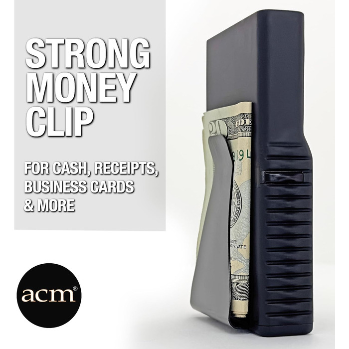 Чоловічий та жіночий гаманець ACM 2.0: органайзер з картхолдером, захист від подряпин, хром/срібло, чорний сатин