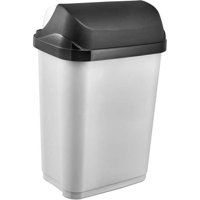 Відро для сміття Keeeper Rasmus з роликовим кришкою, світло-сіре (срібло), 2 x 10 л