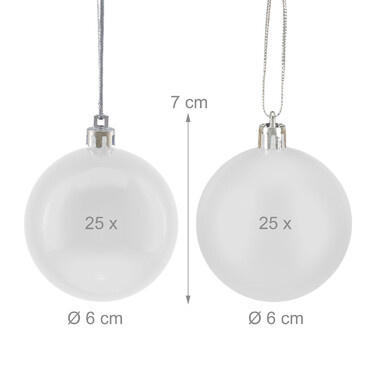 Relaxdays Set of 50 Christmas Baubles