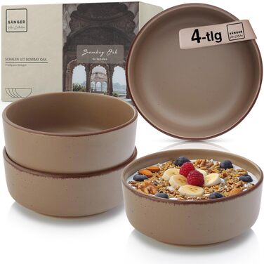 Набір посуду SÄNGER Kombiservice 30 предметів (6 осіб) з кераміки: тарілки, миски, тарілки для пасти, чашки | VALUE COLLECTION (Bombay Oak)