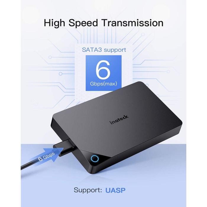 Корпус для жорсткого диска Inateck 3.5 USB 3.0: Зовнішній корпус HDD/SSD з підтримкою UASP та живленням 12V/2A (2.5/3.5 дюйми)