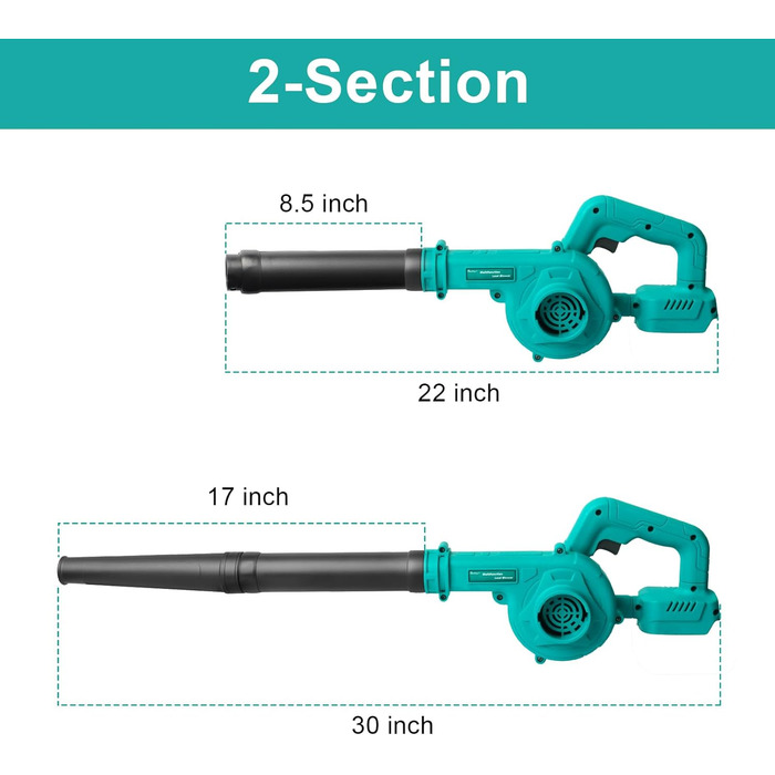 Акумуляторний повітродув сумісний з Makita 18V, для чищення ПК, прибирання снігу та листя