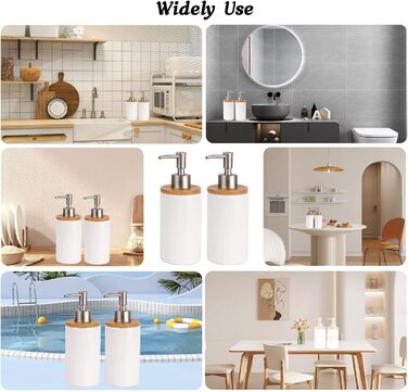 Дозатор для мила з кераміки, 500 мл, з металевим насосом, 2 шт. (для кухні та ванної кімнати)