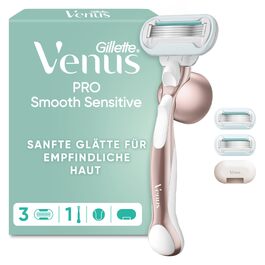 Жіноча бритва Gillette Venus Pro Smooth Sensitive Rosegold: бритва + 3 змінні касети + підвіс для душу