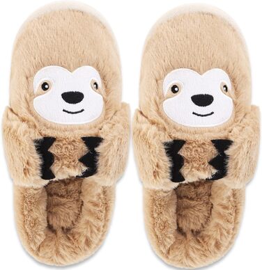 Тапочки жіночі зимові подарунок для жінок, теплі, пухнасті, з антиковзаючою підошвою, фальшиве єнот, 40/41 EU, багатоколірні