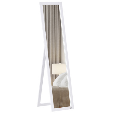 HOMCOM Full-Length Mirror, 154 x 37 cm Wall Mirror with Stand, Standing Mirror for Living Room, Bedroom, White | Aosom