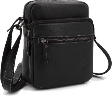 Чоловіча сумка через плече JOREY з натуральної шкіри, чорна. Ідеальна для бізнесу, роботи та подорожей. Чоловіча шкіряна сумка-мішок.