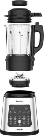 Moulinex PerfectMix Cook, Stand Mixer with 10 automatic programs, 1400 W, prepares hot and cold recipes, electric mixer with touchscreen, easy to clean, 2 l capacity, LM83SD
