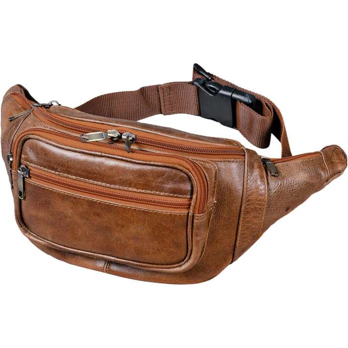 STILORD 'Maverick' - чоловіча/жіноча поясна/наплічна сумка з м'якої шкіри. Ідеальна для подорожей, фестивалів, трекінгу. Колір: античний коричневий