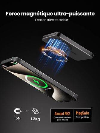 Power Bank Магнітний 10000 mAh PD20W: Бездротовий зарядний пристрій з USB-C для iPhone 17/16/15/14/13 та Apple Watch (Помаранчевий)
