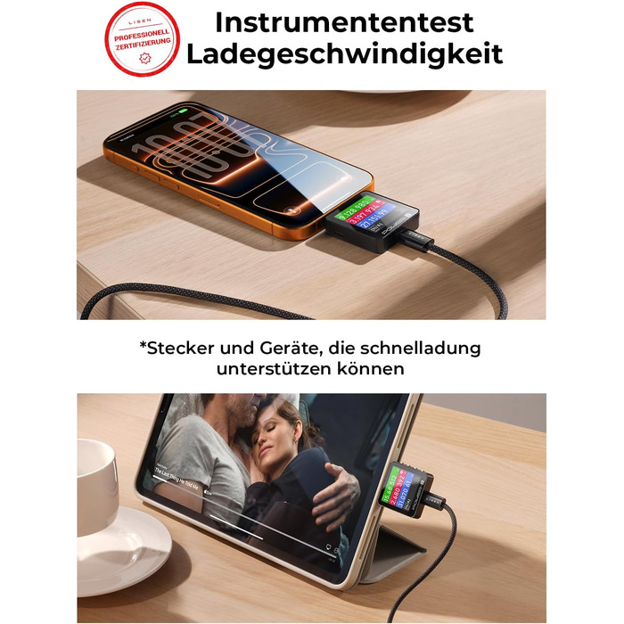 Набір USB-C кабелів LISEN 60W (4 шт.): 0.5м, 1м, 1м, 2м. Підтримка PD 3.0. Сумісний з iPhone, Switch, Samsung, Pixel, MacBook, iPad, Xiaomi. Чорний.