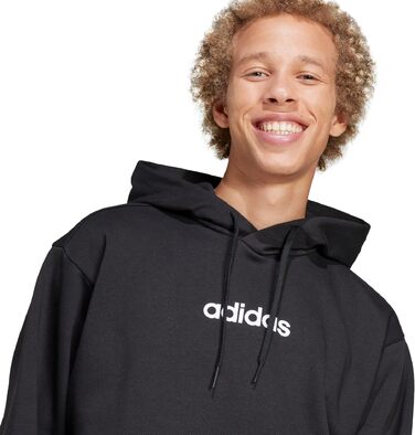 Чоловіча толстовка-худі Adidas Essential Linear Fleece чорного кольору, розмір XS
