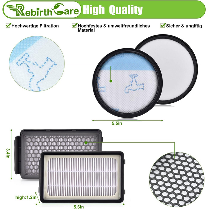 Фільтри HEPA для пилососів Rowenta Compact Power Cyclonic Force (ZR005901) - набір 3 шт.