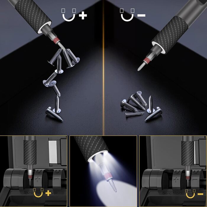 Електрична викрутка Mini 78 в 1 - Набір прецизійних викруток з магнітними Torx, LED дисплеєм та 5 рівнями моменту. Підходить для ноутбуків, окулярів, годинників, ПК