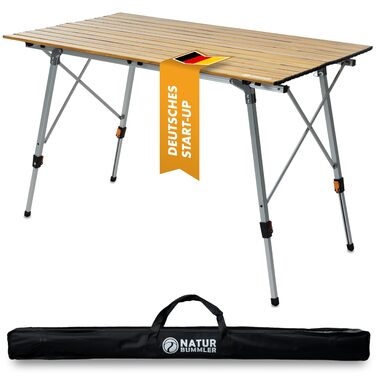 Складний кемпінговий стіл NaturBummler Solid Litec+ (M) – легкий, алюмінієвий, регульований, з сумкою для транспортування. Для кемпінгу, риболовлі, пікніків (X-Large)