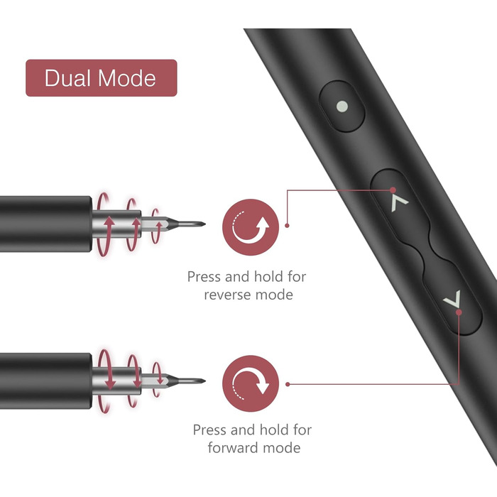 Міні-шуруповерт LOFICOPER 28 в 1: акумуляторний набір з LED, USB-C, 24 біти для ремонту ноутбуків та годинників (чорний)