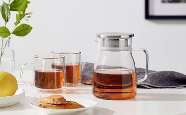 Скляний чайник для заварювання чаю CNGLASS 800 мл з фільтром із нержавіючої сталі, термостійкий заварник для листового чаю