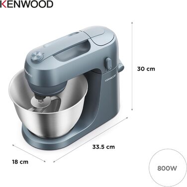 Кухонний комбайн-міксер Kenwood kMix KMX750BK, компактний, синьо-сірий
